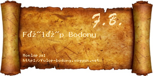Fülöp Bodony névjegykártya